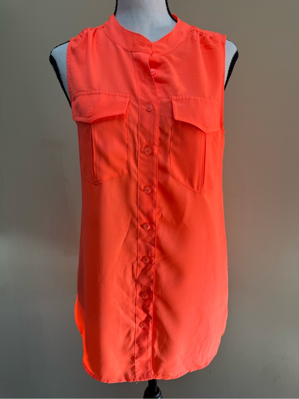 J.Crew Sleeveless Button-Front Women's Top in Bright Orange